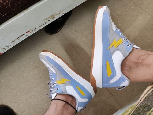 Customer photo review of FONZY Sea Blue L.Grey Men's casual sneaker