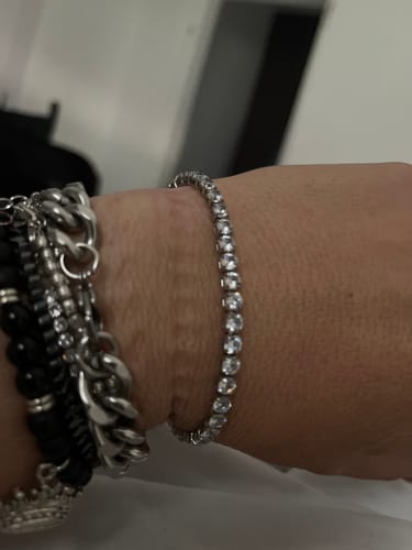 Customer photo review of צמיד טניס משובץ באבני זירקון | כסף