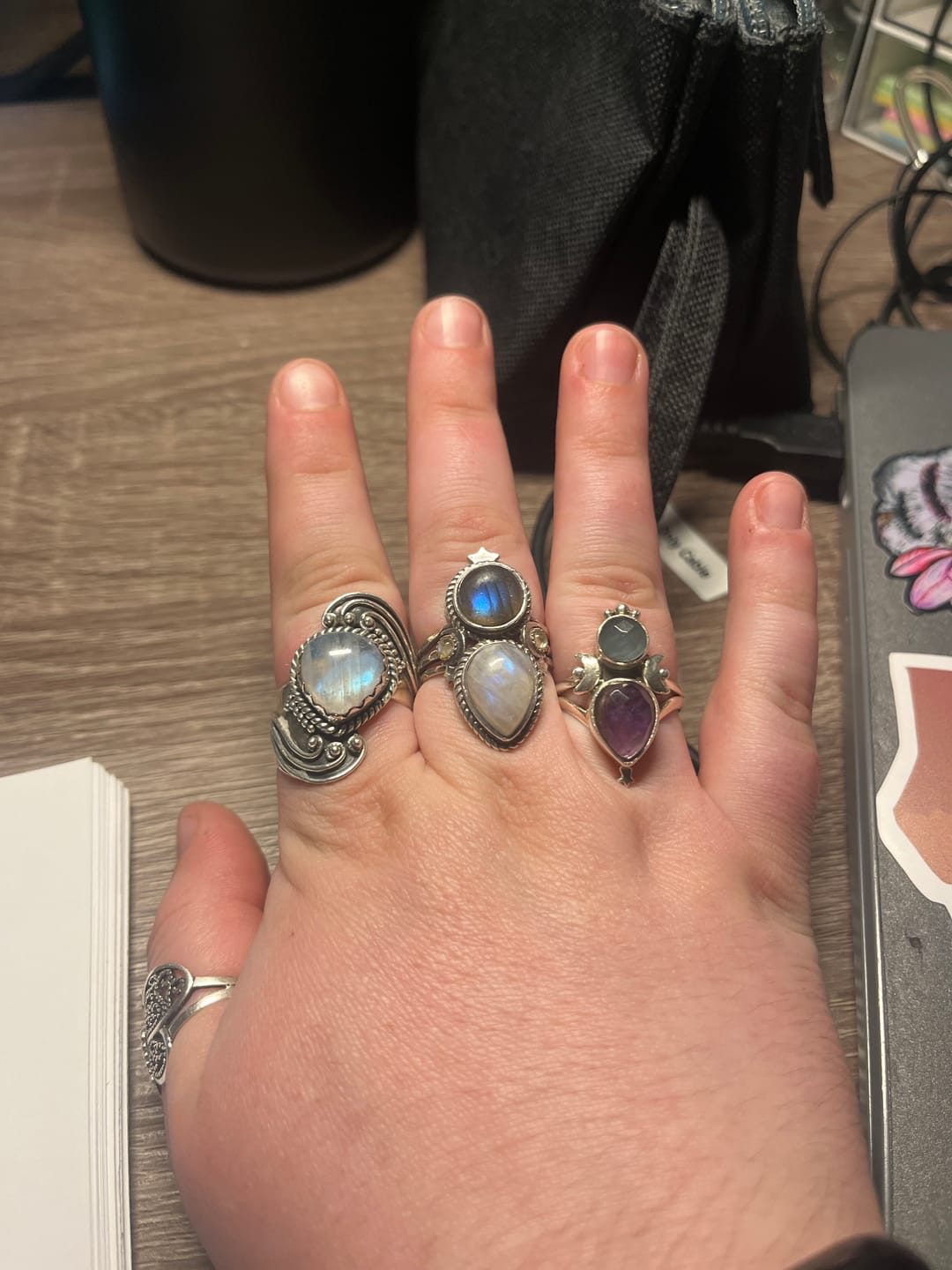 Customer photo review of Bohemian Teardrop Moonstone Ring