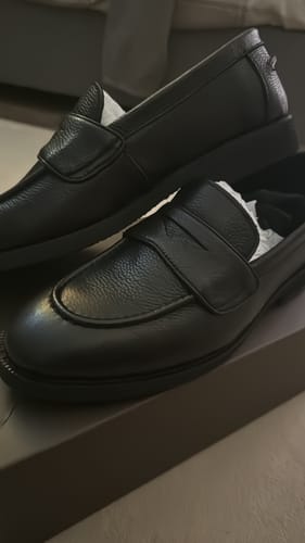 Customer photo review of Wayne Penny Loafer - Black Pebble Grain Leather (Crepe Sole)