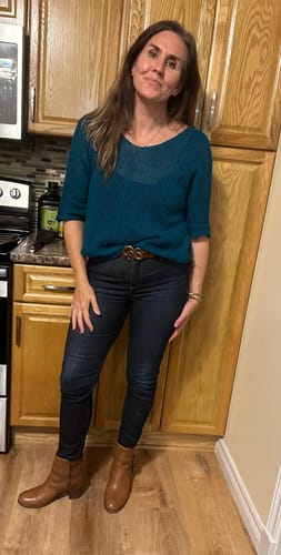 Customer photo review of Meo Loose Knit Sweater (Dark Teal)