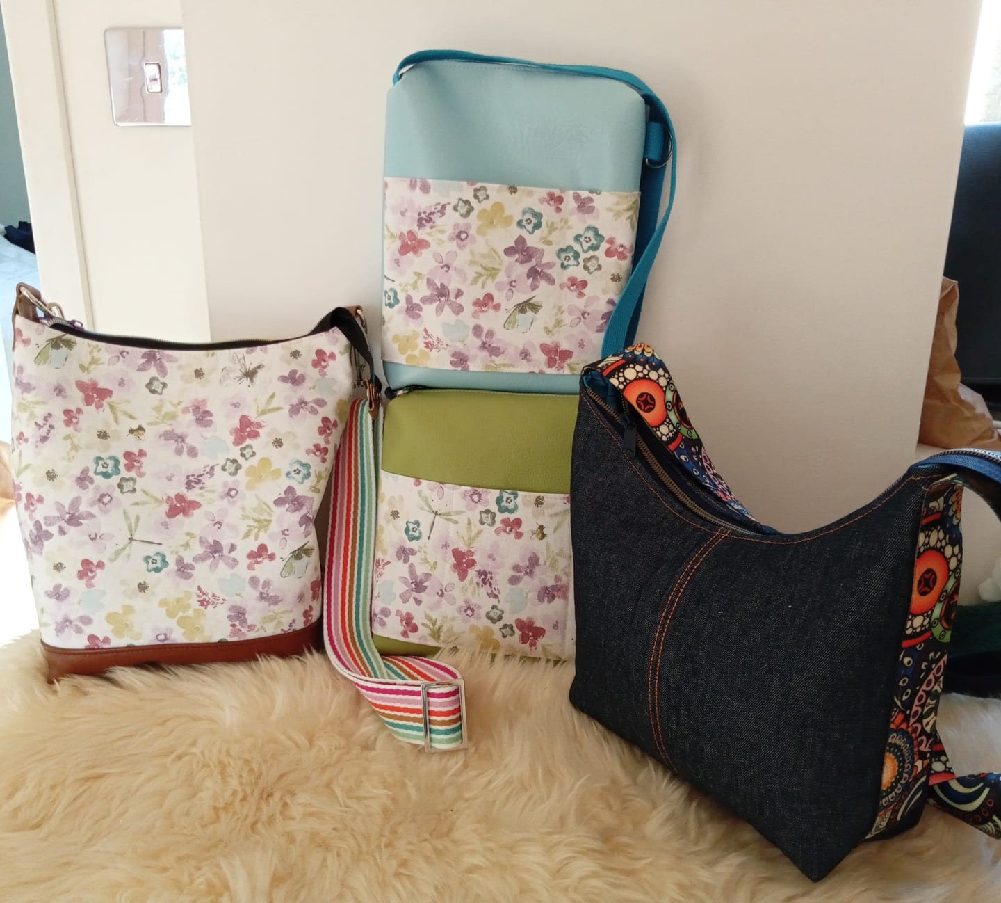 Customer photo review of Busy Floral Butterfly on Ivory Panama Fabric