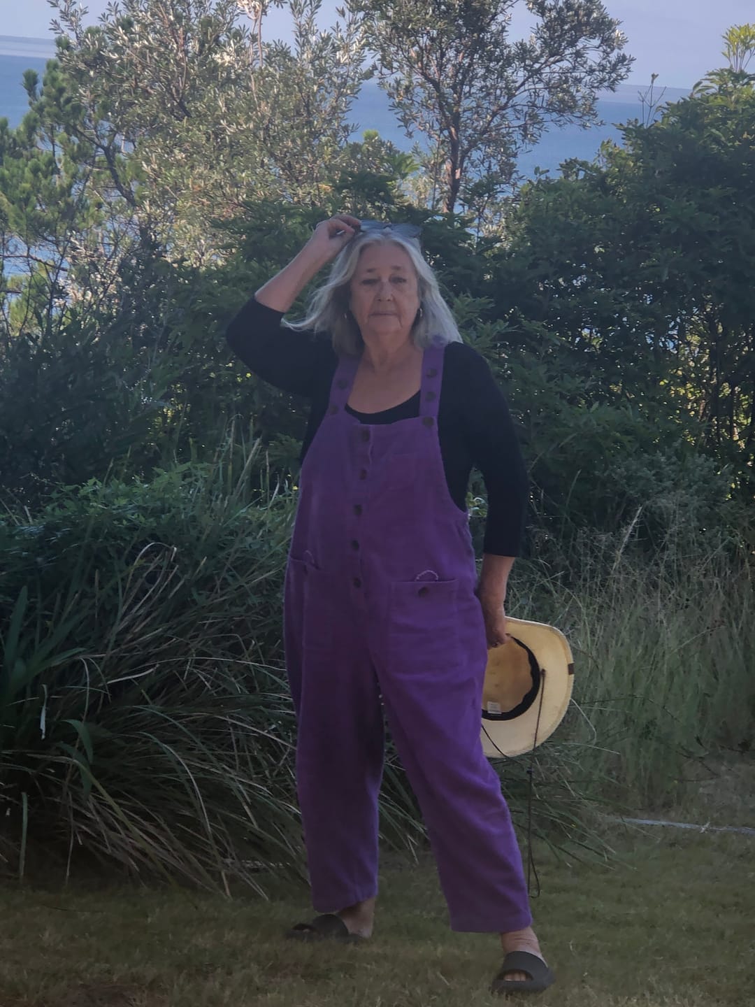 Customer photo review of Plus Size Women Vintage Solid Corduroy Jumpsuits