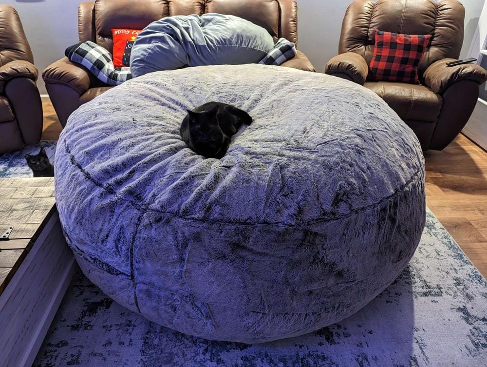 Customer photo review of Giant 7ft Fur Bean Bag ( Fillers are included)