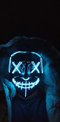 Customer photo review of Cyberpunk Neon Purge Mask (50% OFF)