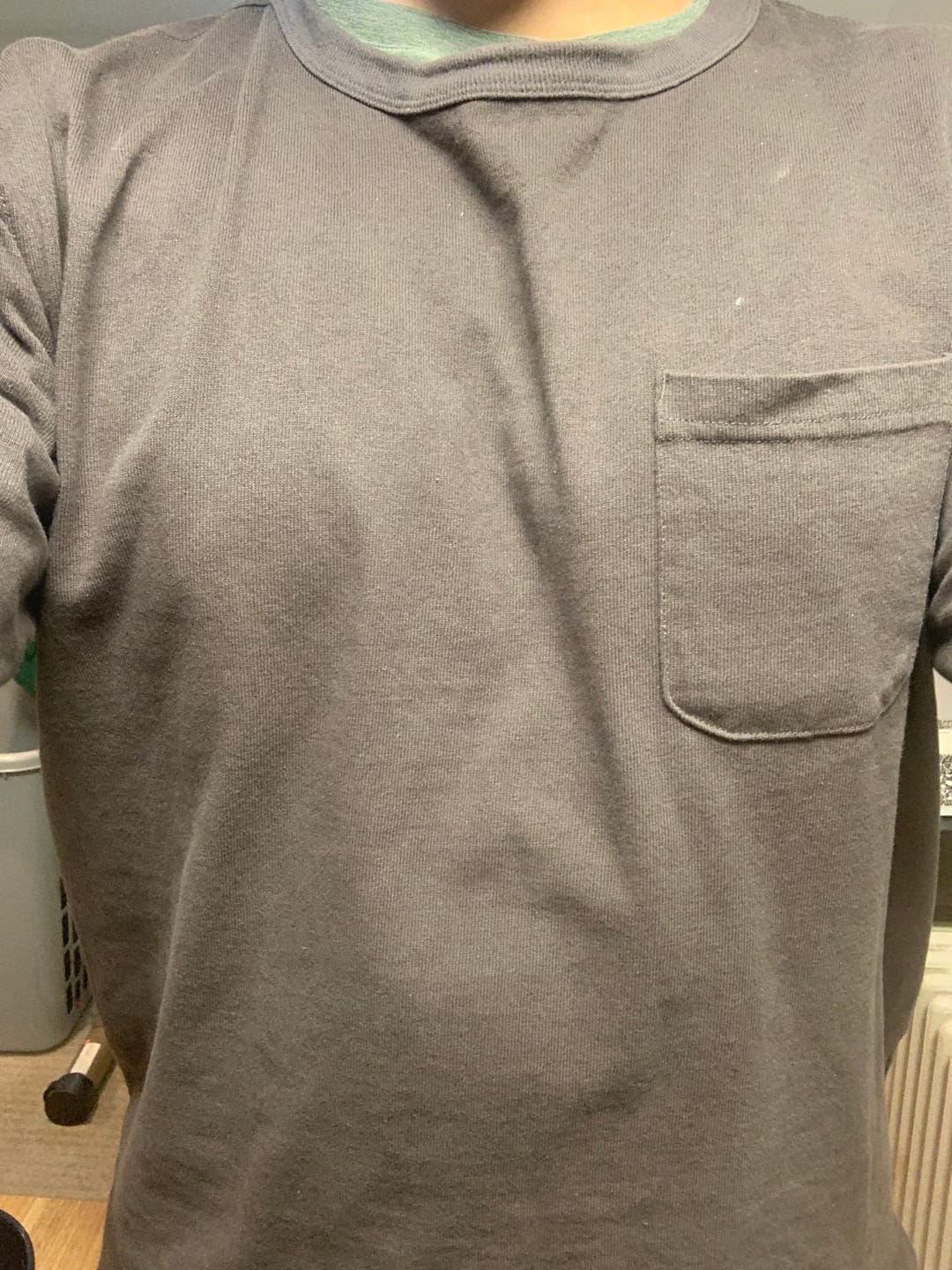 Customer photo review of 9.8 oz Cotton Classic Pocket T-Shirt - Dark Gray