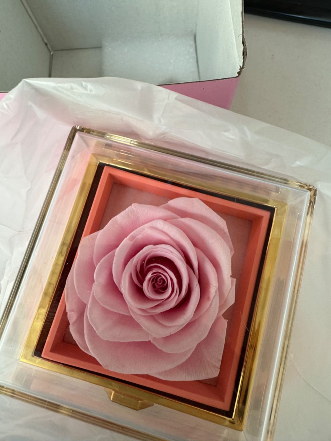 Customer photo review of Engraved Necklace with Eternal Rose Box