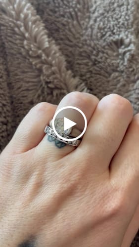 Customer video review of Solitaire Moissanite Half Bezel Set Sterling Silver Engagement Ring