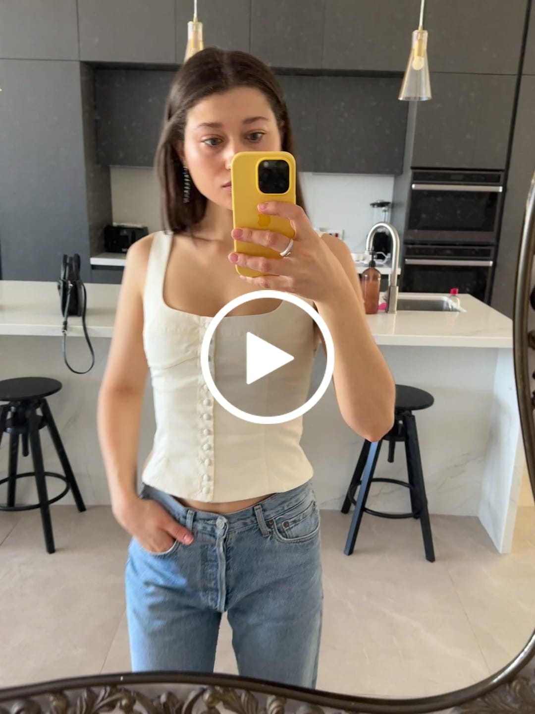 Customer video review of Mathilda Button Up Top - Ivory