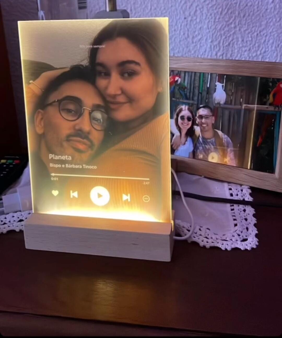 Customer photo review of Lâmpada Spotify Player Personalizável c/ Fotografia Completa