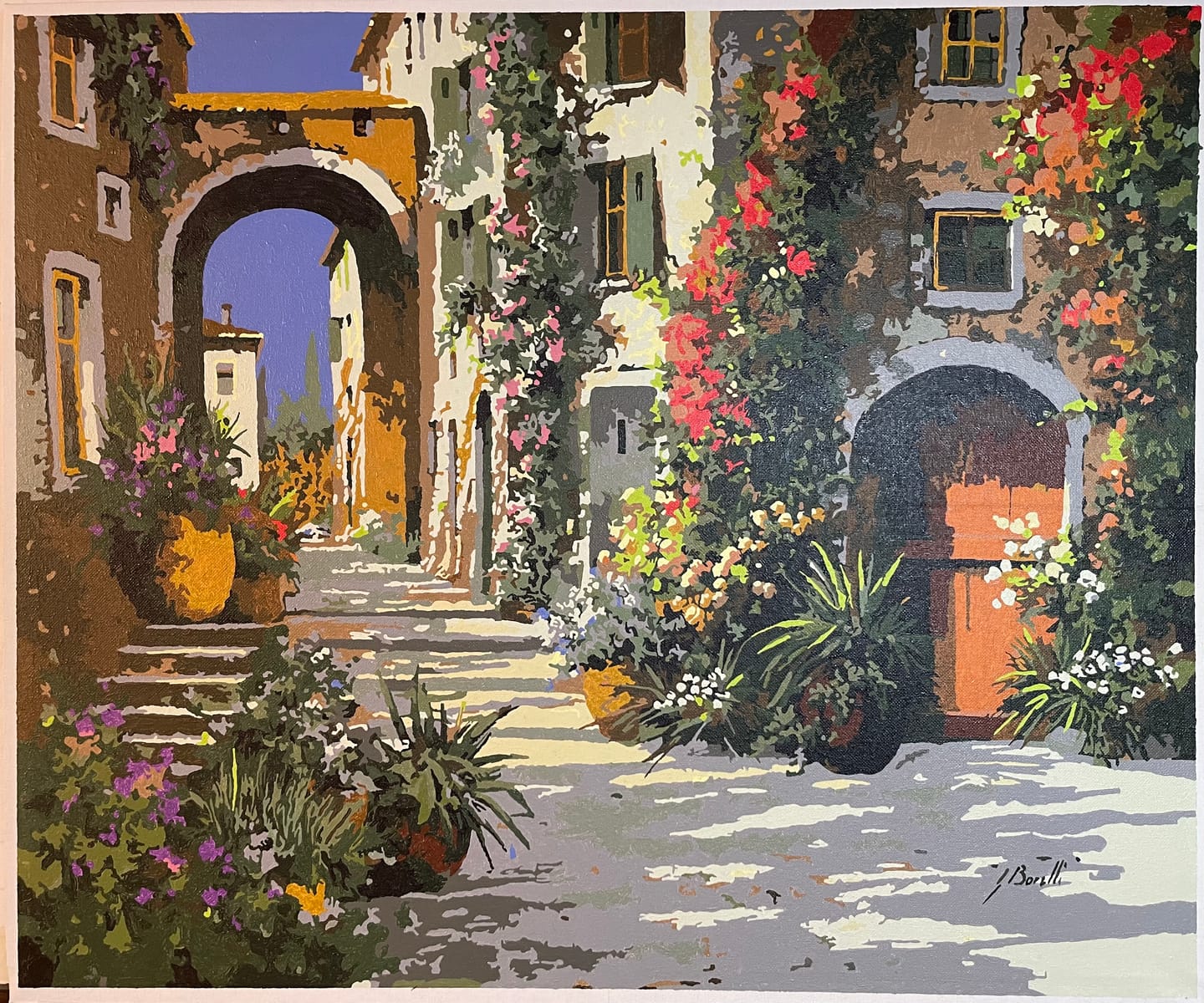 Customer photo review of La Porta Rossa sulla Salita - Paint by Numbers