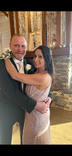 Customer photo review of Champagne Striped Men's Tie Handkerchief Cufflinks Set