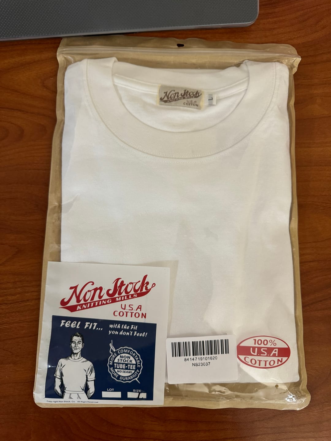 Customer photo review of 9 oz Cotton Tubular T-Shirt - White