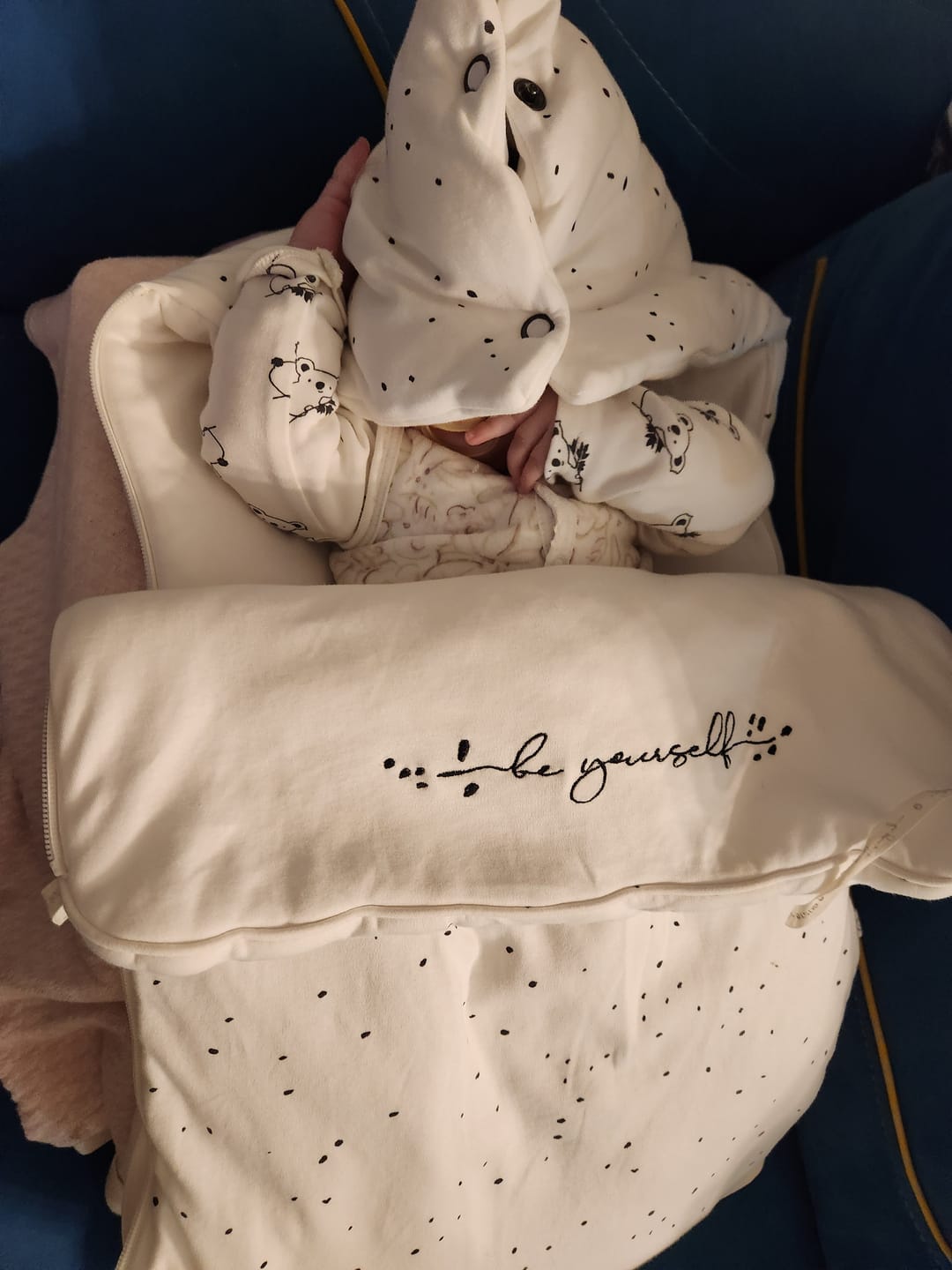Customer photo review of Puset Tulumu Yenidoğan Footmuff Cosmos Beyaz Organik Pamuk