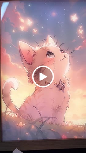 Customer video review of Stargazing Cat Light Painting Artwork Table Lamp Night Light