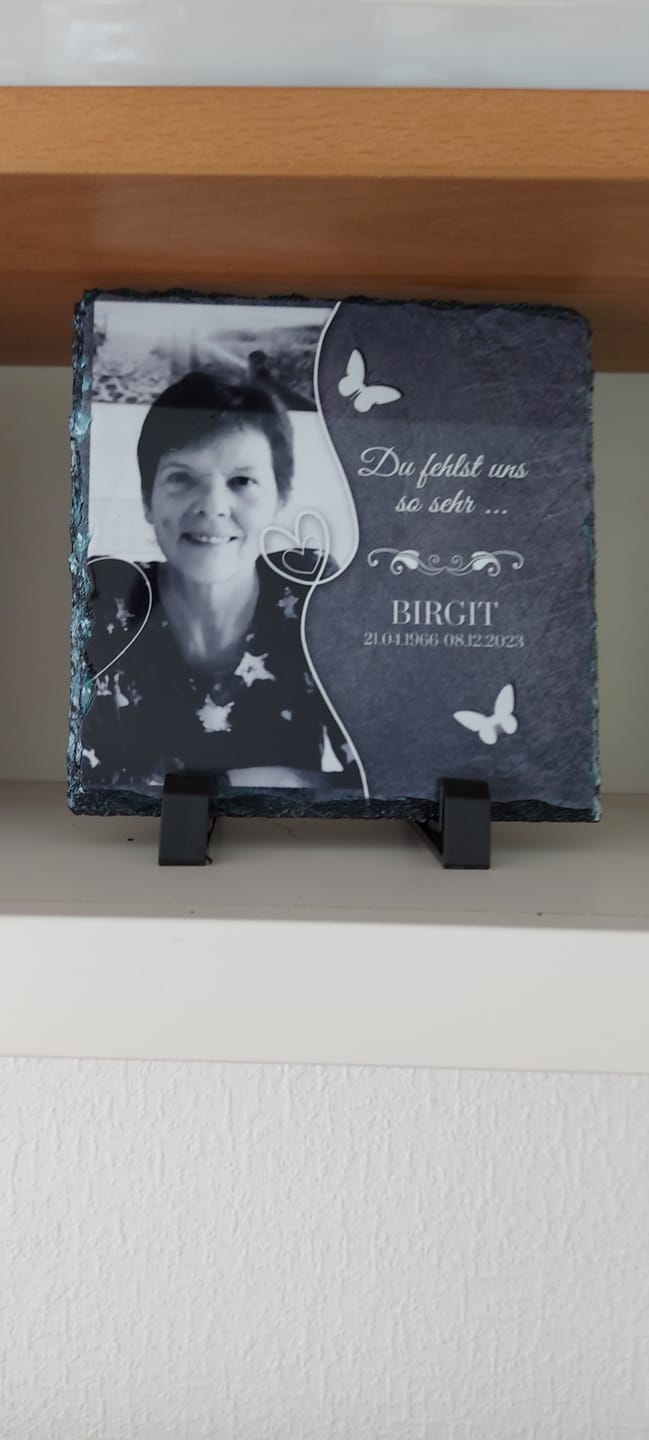 Customer photo review of Du fehlst uns so sehr ... - Individuelle Schieferplatte