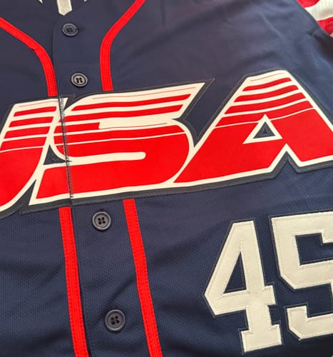 Customer photo review of Trump #45 USA Baseball Jersey
