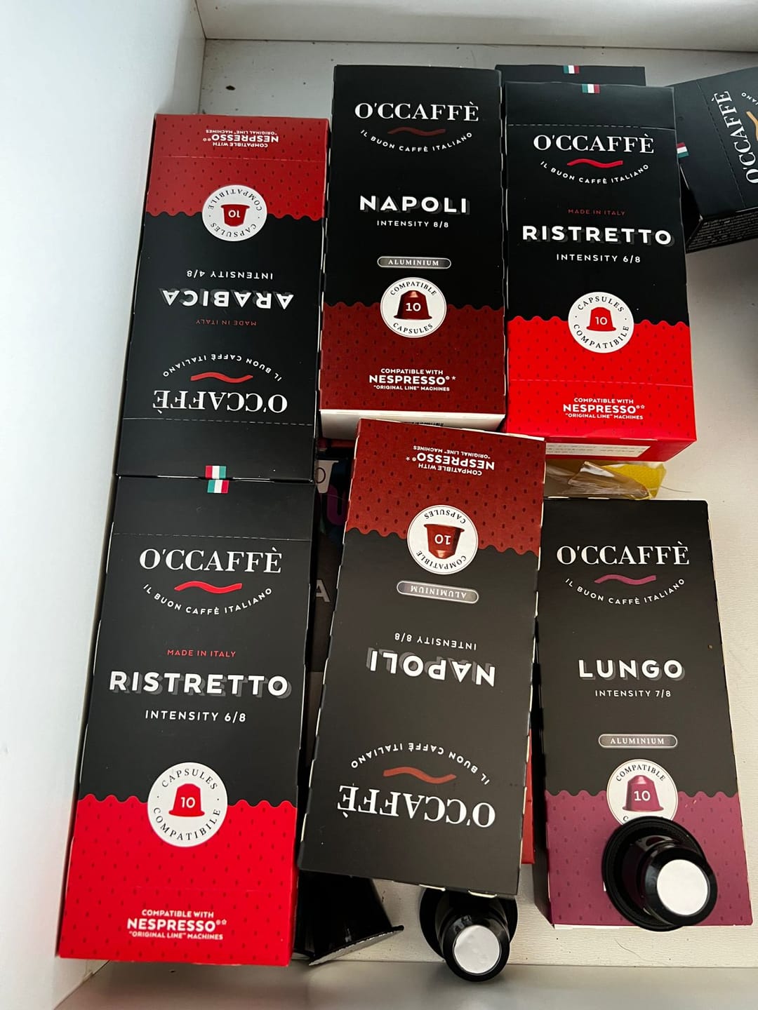 Customer photo review of Pack Occaffe 120 Cápsulas Aluminio Compatibles para Nespresso