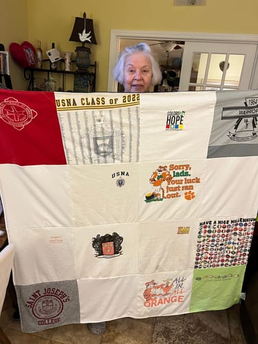 T-shirt quilt from saint joseph's college, united states naval academy by Karon from SC