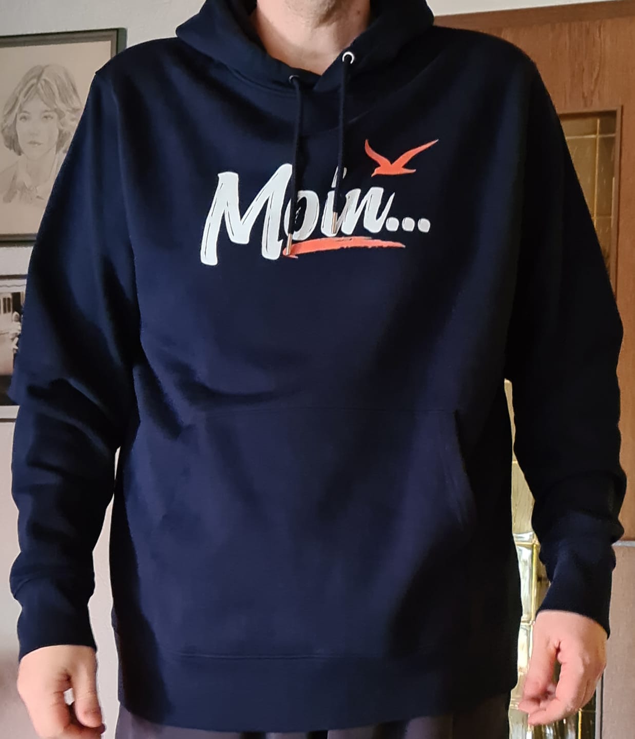 Customer photo review of Moin.. Tschüss! · Unisex Bio Hoodie