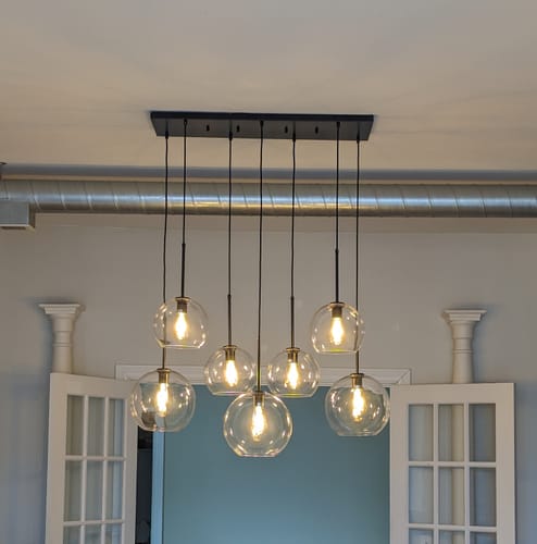 Customer photo review of Globe Cluster Kitchen Island Pendant Light