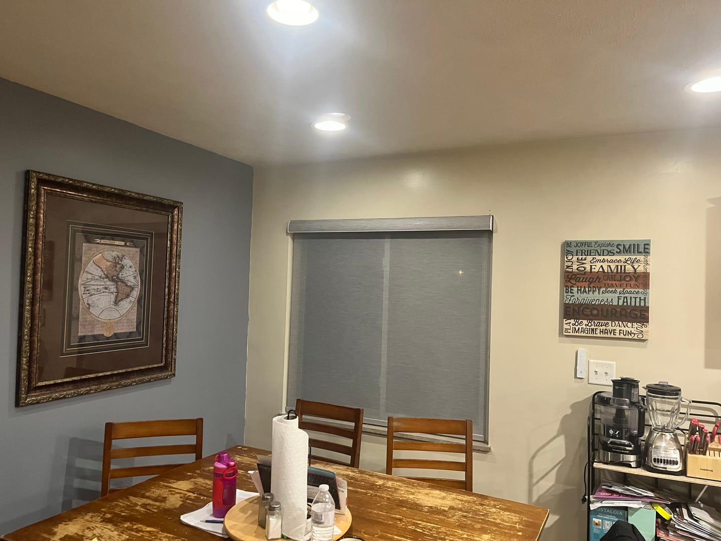 Customer photo review of SmartWings Motorized Light Filtering Roller Shades 50% Blackout PVC Free Sunscreen