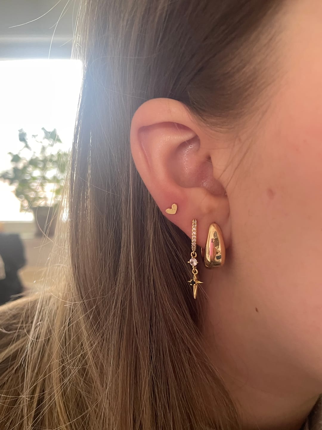 Customer photo review of Petite Heart Stud Earring