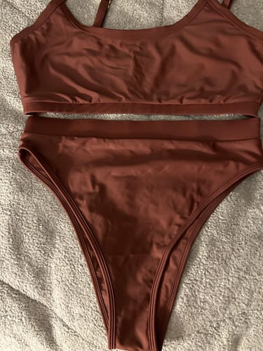 Customer photo review of CHLOE Cappuccino High Rise Bikini Bottom