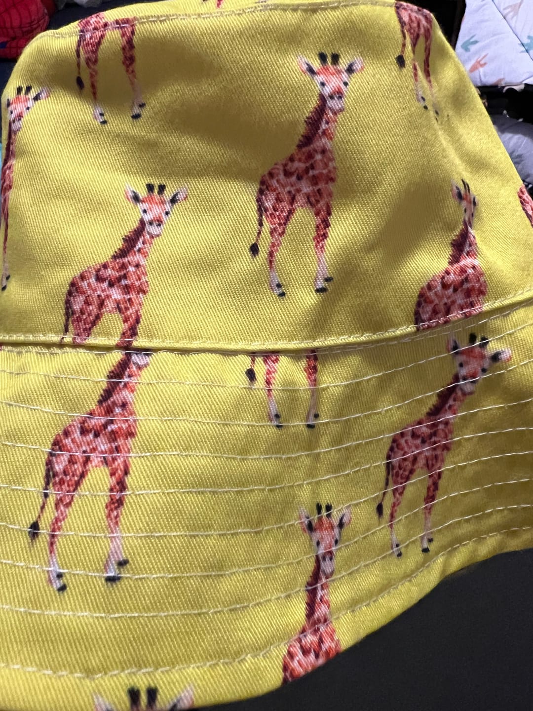 Customer photo review of Yellow Giraffe Beach Hat