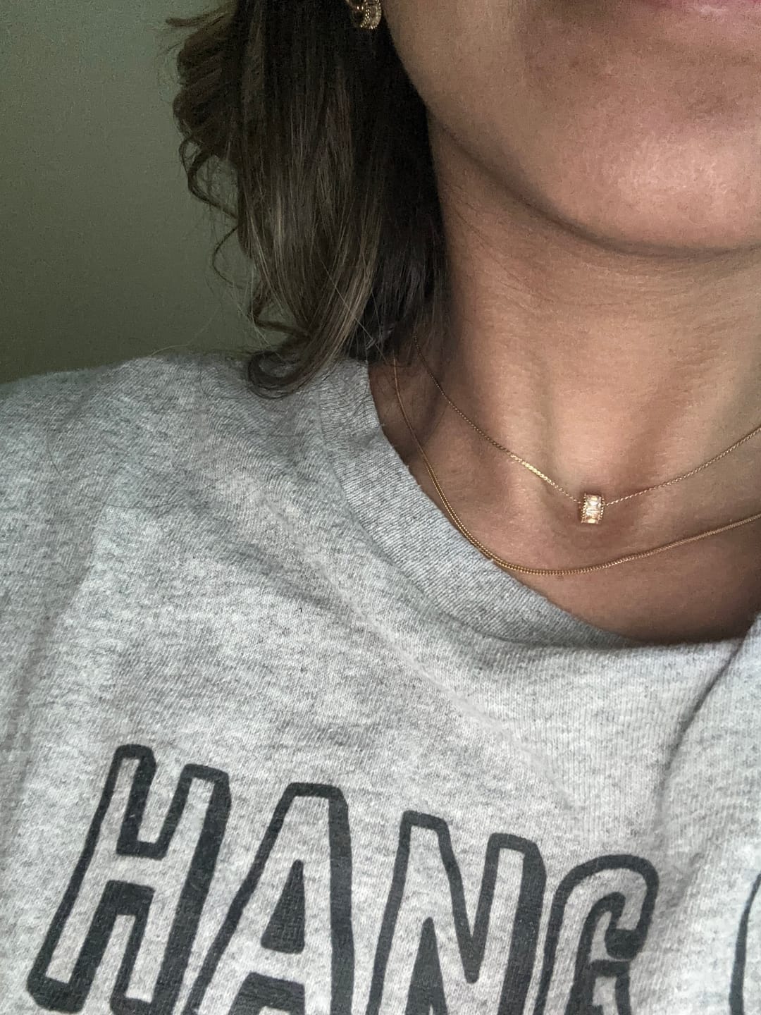 Customer photo review of Gigi Crystal 18K Gold Necklace