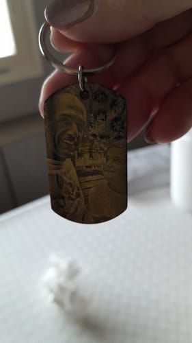 Customer photo review of Miglior Papà - Portachiavi per genitori (Incisione - nero/bianco)