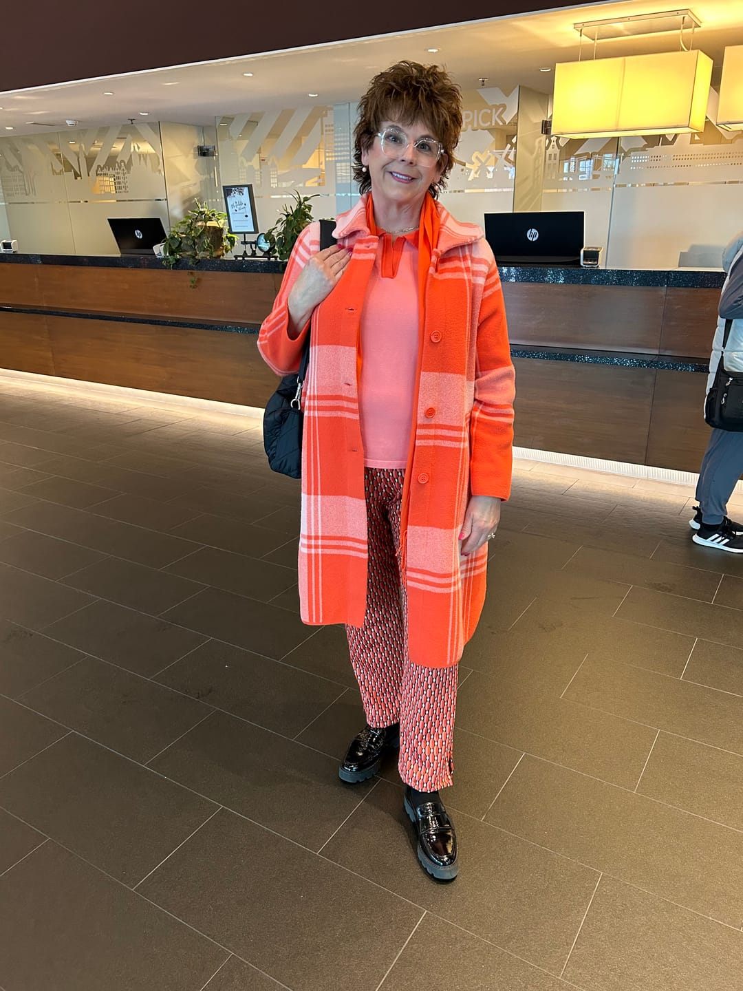 Customer photo review of NATALIE coat Strawberry Pink Plaid
