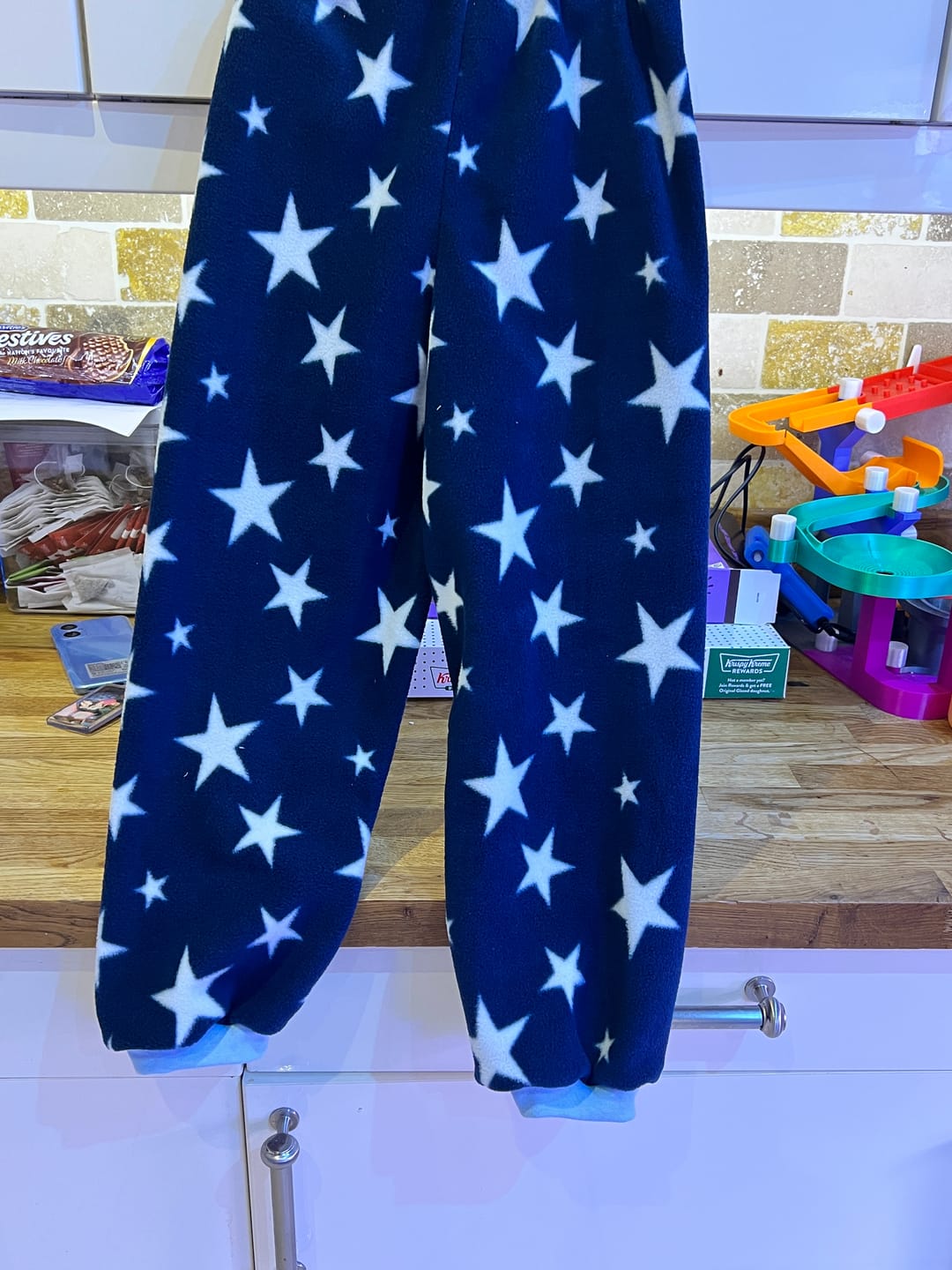 Customer photo review of White Stars Anti Pill Polar Fleece Fabric
