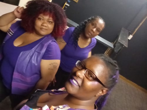 Customer photo review of WOMEN PURPLE BULLET PROOF LEATHER VEST - PURPLE Shade # 53