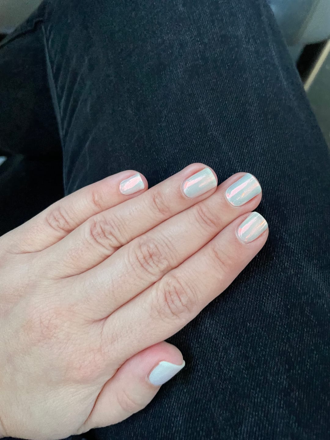 Customer photo review of Aqua Pink (Pearlescent) DIY Semicured Gel Nail Sticker Kit