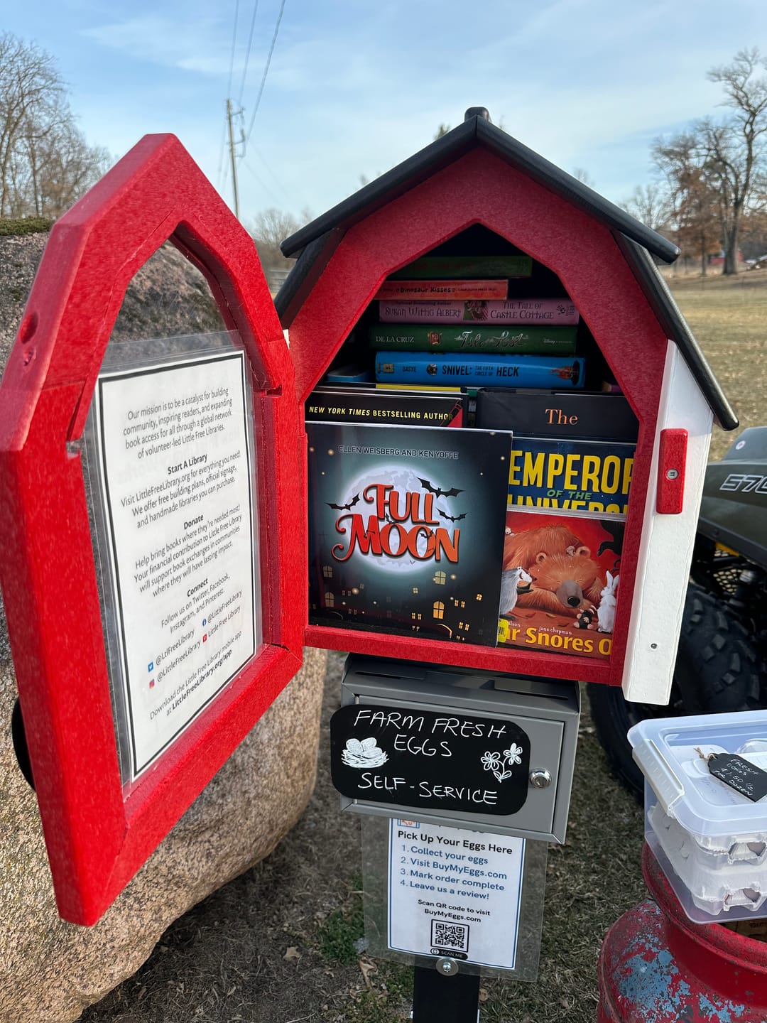 Customer photo review of Composite Barn Red Little Free Library