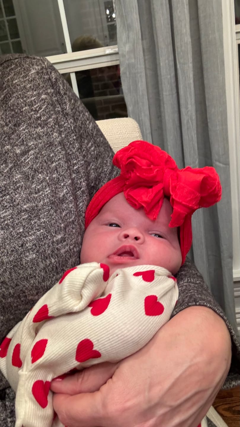 Customer photo review of Ruffled Headband-Bright Red