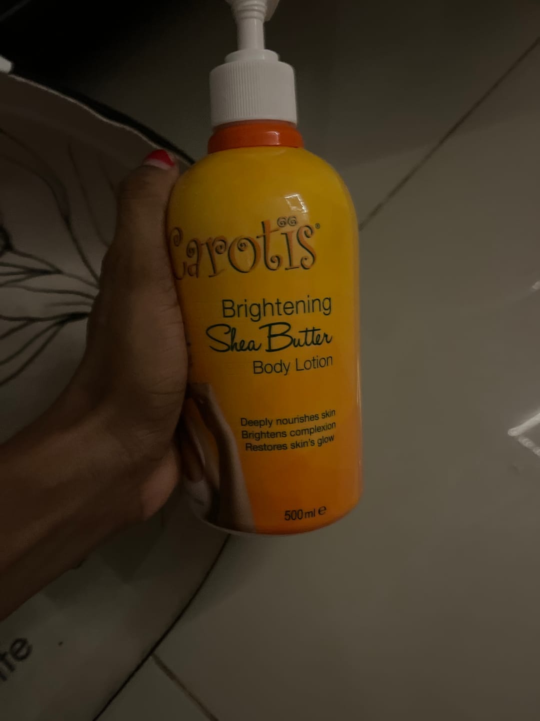 Customer photo review of Carotis Brightening Shea Butter Body Lotion With Vitamin A 500ml / 16.9 fl oz