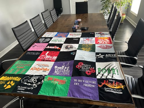 T-shirt quilt with theater, musicals themes by Tyrone from GA