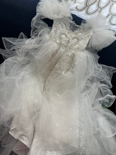 Customer photo review of Flower Girls Dress Toddler Pageant Birthday Princess Trailing Cake Dress