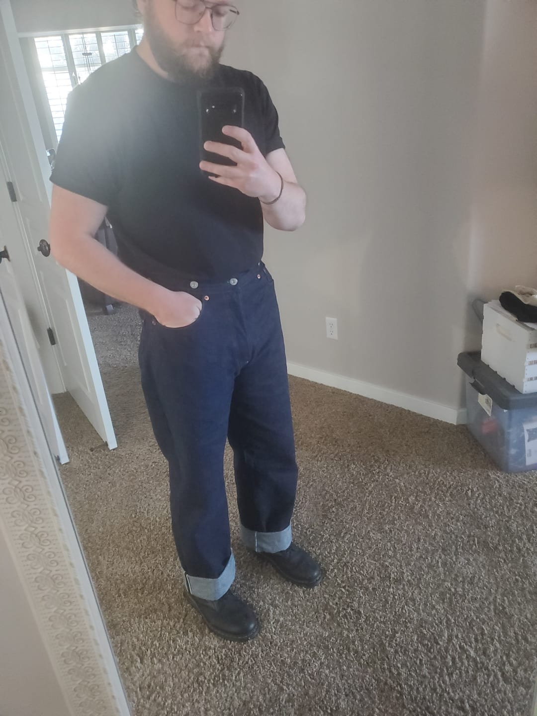 Customer photo review of 9 oz Cotton Tubular T-Shirt - Black