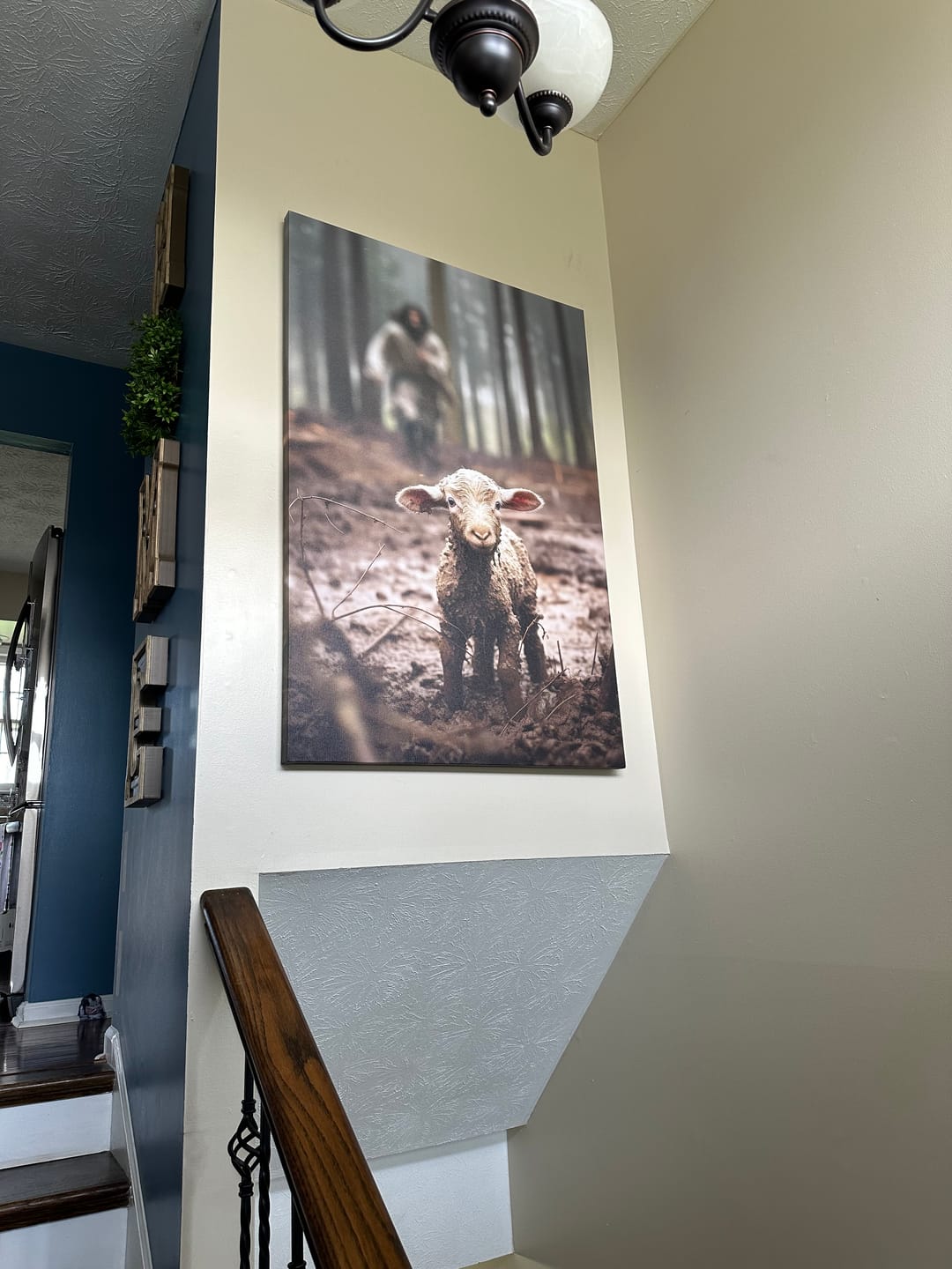 Customer photo review of Jesus Lamb of God, Jesus Running After Lamb, Wall Art Canvas