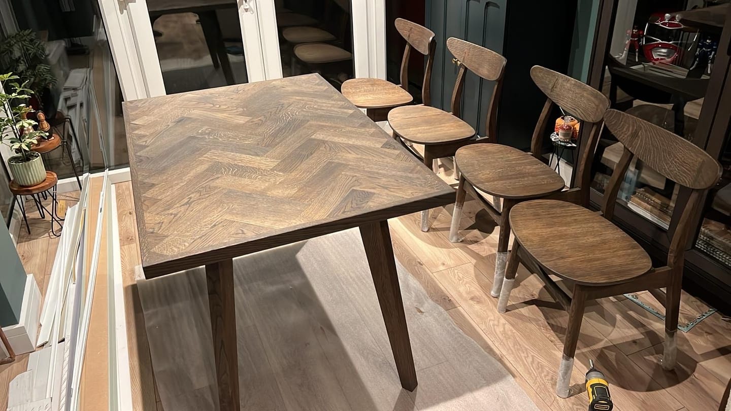 Customer photo review of Oak Dining Chair Leather