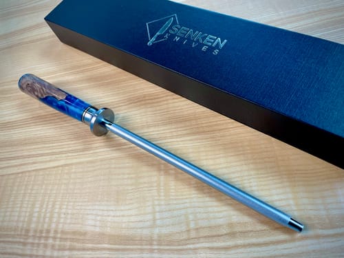 Customer photo review of "Tsunami" Professional Sharpening Steel - Emery Rod with Blue Resin / Natural Wood Handle