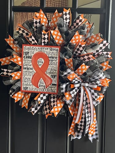 Customer photo review of Wreath Sign, Leukemia Awareness Sign, Kidney Awareness, 8x10" Metal Sign DECOE-908, Sign For Wreath, DecoExchange