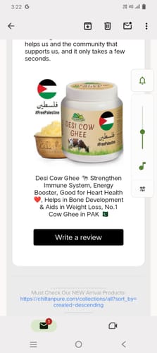 Customer photo review of Desi Cow Ghee 🐄 Strengthen Immune System, Energy Booster, Good for Heart Health ❤️, Helps in Bone Development & Aids in Weight Loss, No.1 Cow Ghee in PAK 🇵🇰