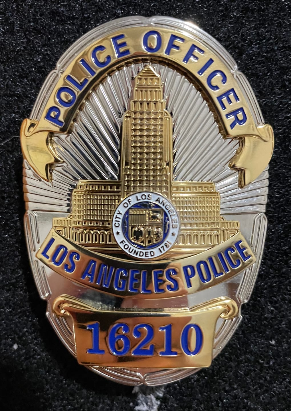Customer photo review of LAPD Los Angeles Police Officer Badge Solid Copper Replica Movie Props With Number 16210