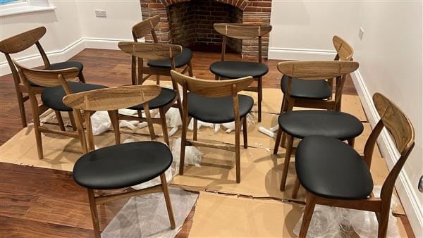 Customer photo review of Walnut Dining Chair Leather