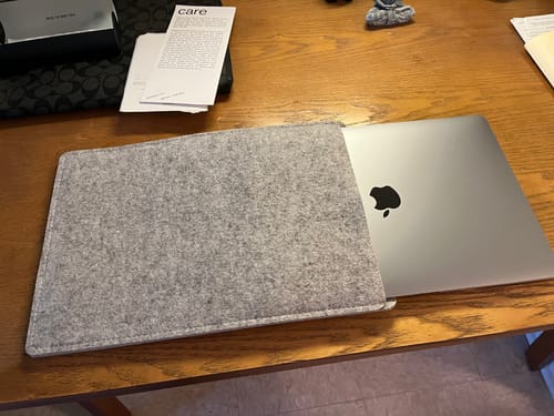 Customer photo review of sleeve for macbook