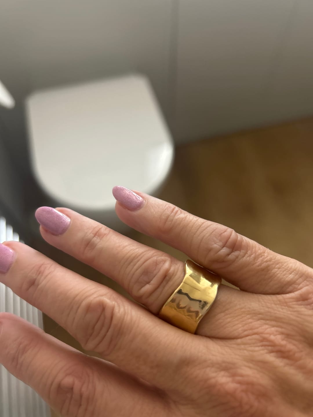 Customer photo review of Textured Band Ring